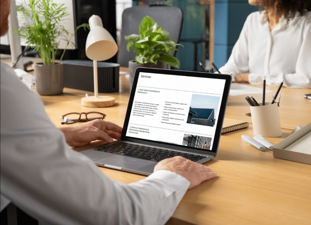 Services page for electricians website